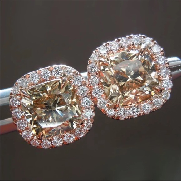 Jewelry - New Women’s Rose Gold Diamond Stud Earrings